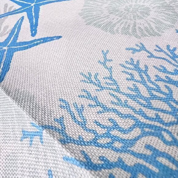 Ocean Coastal Table Placemats Set Of 4 Blue Grey Starfish Coral Beach NEW - Picture 9 of 9